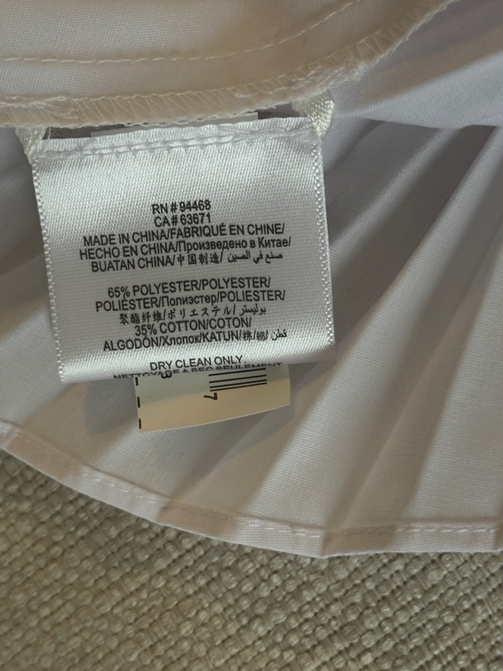 BCBGMaxAzria White Pleated Long Sleeve Tunic Dress - Picture 5 of 5